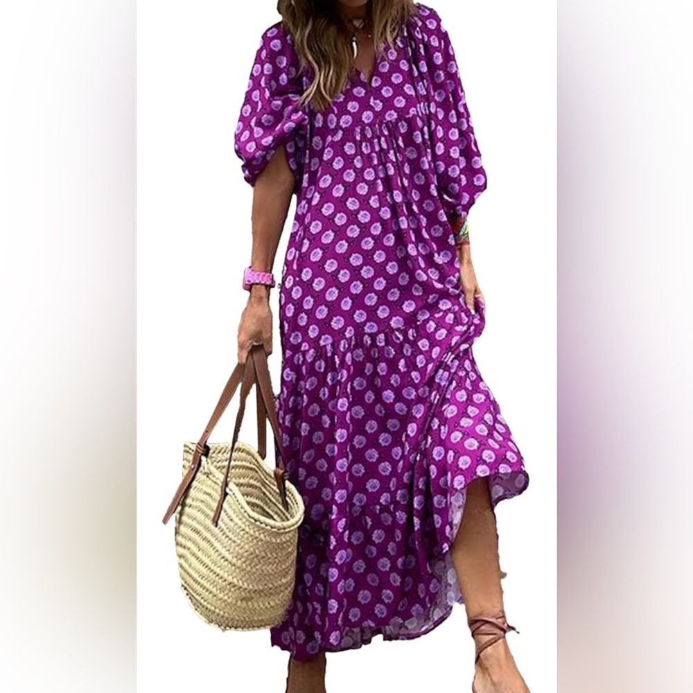 Purple Floral Women's Dress